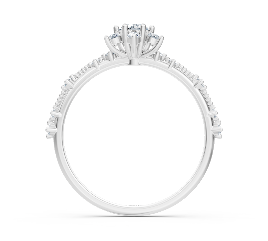 Verspielter Blumen-Diamantring in 14K Weißgold – 0,37 Karat