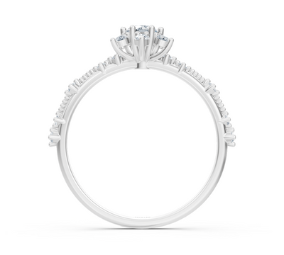Verspielter Blumen-Diamantring in 14K Weißgold – 0,37 Karat