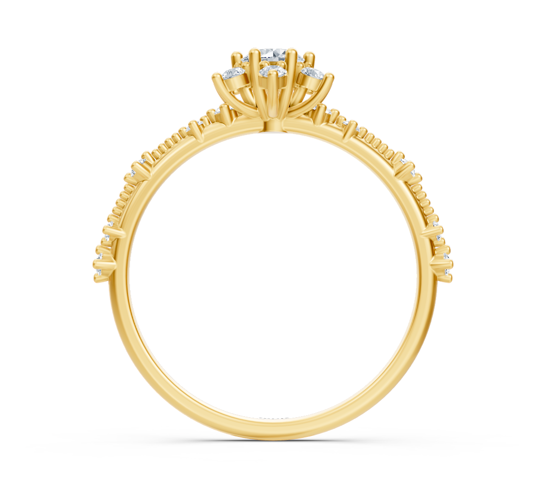 Verspielter Blumen-Diamantring in 14K Gelbgold – 0,37 Karat