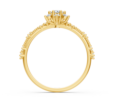 Verspielter Blumen-Diamantring in 14K Gelbgold – 0,37 Karat