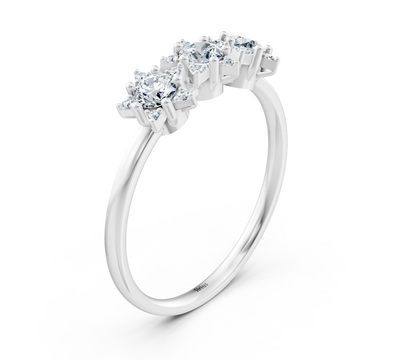 Triple éclat – Bague en or blanc avec diamants cultivés en laboratoire