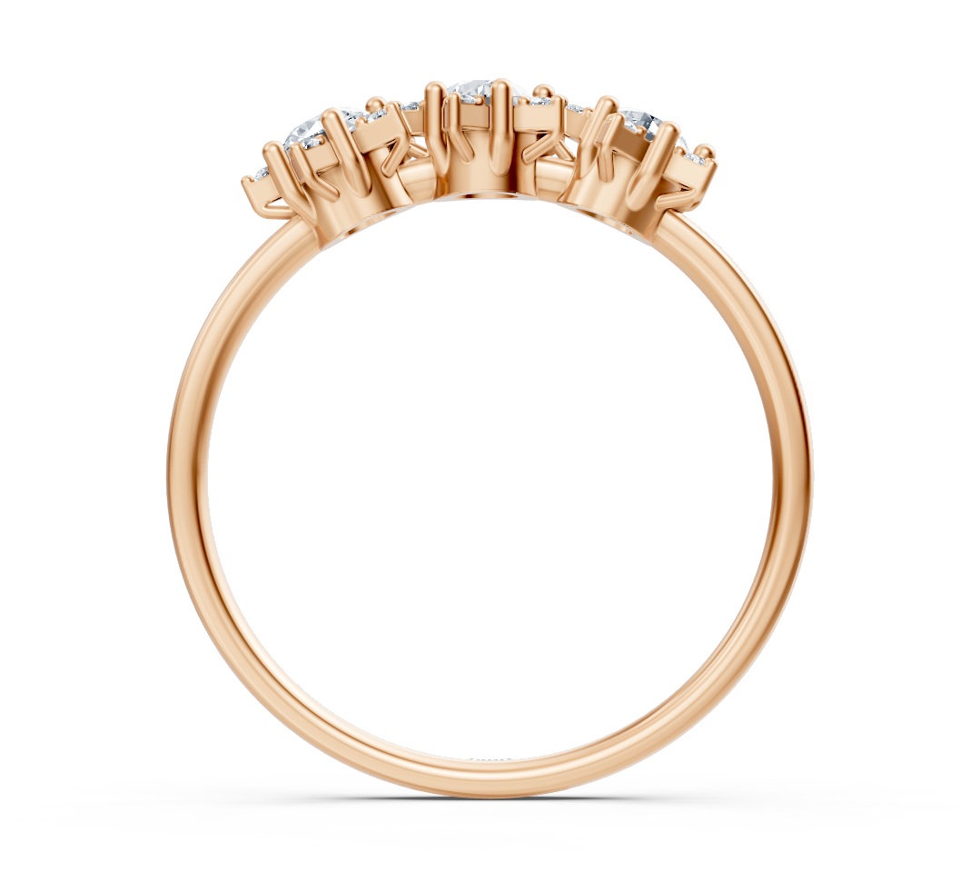 Élégante bague trilogie en diamants de laboratoire en Or Rose – des Bijoux haut de gamme de Rosy Lab Diamonds