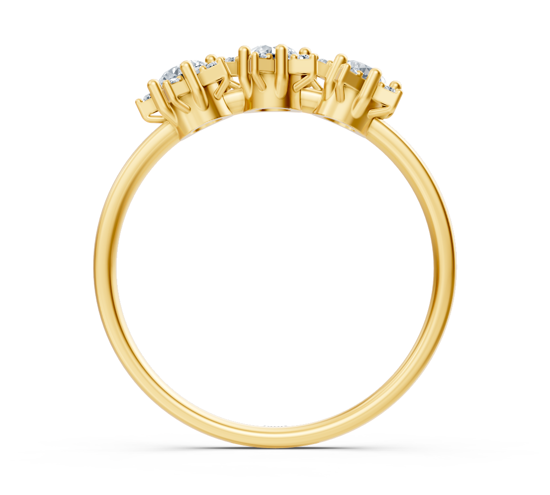 Bague de fiançailles Dreistein avec diamants de laboratoire en Or Jaune – Bijoux haut de gamme de Rosy Lab Diamonds