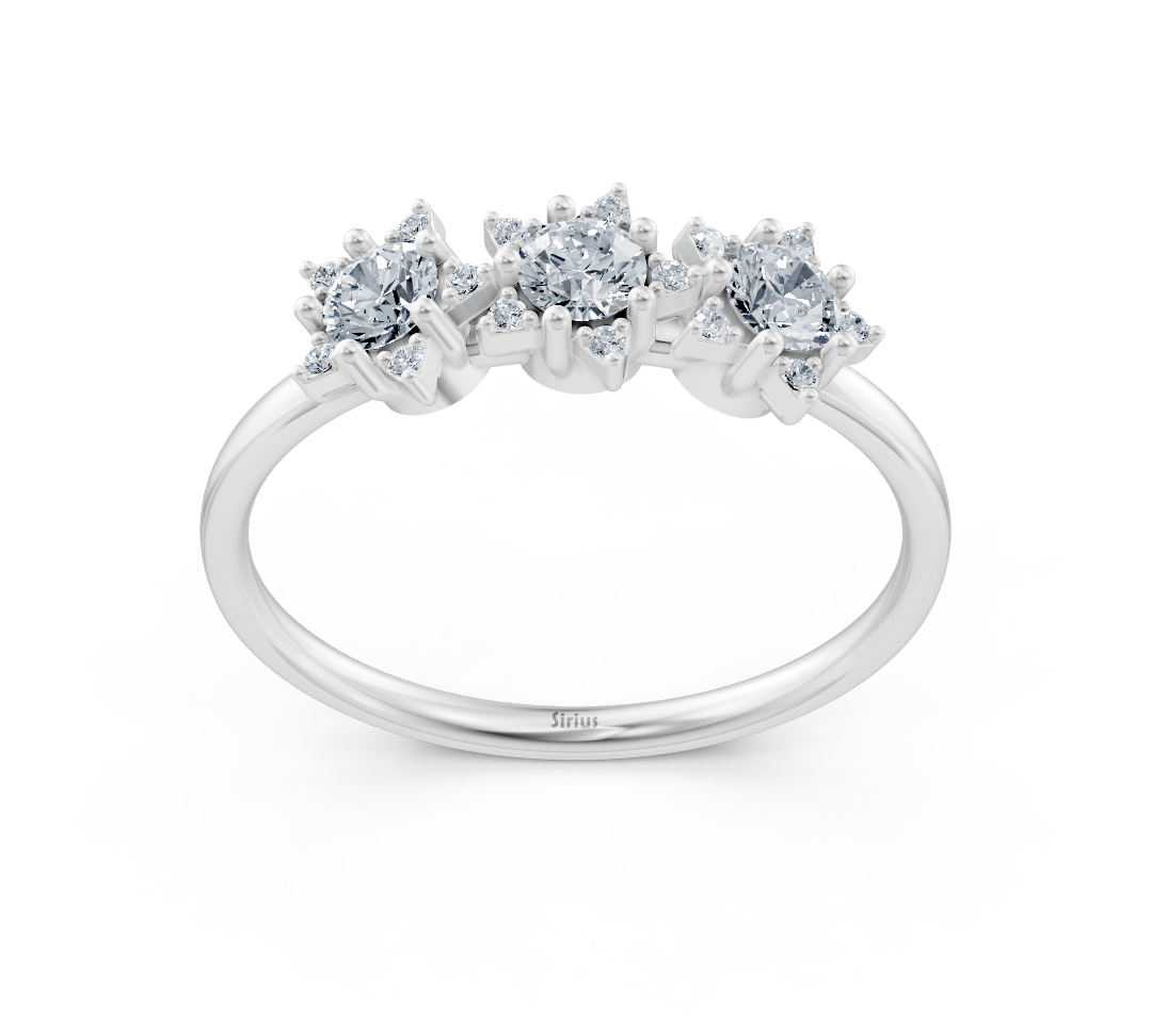 Triple éclat – Bague en or blanc avec diamants cultivés en laboratoire