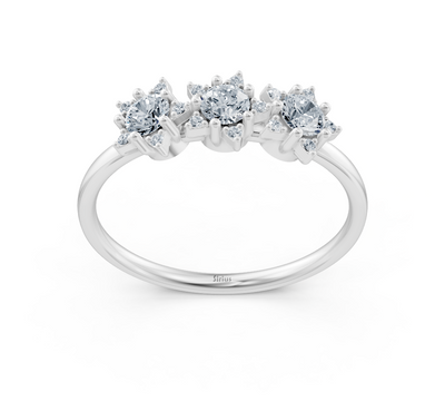 Triple éclat – Bague en or blanc avec diamants cultivés en laboratoire