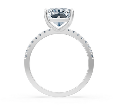 Exclusive Radiant Diamond Ring in 14K White Gold – 4.18 Carat