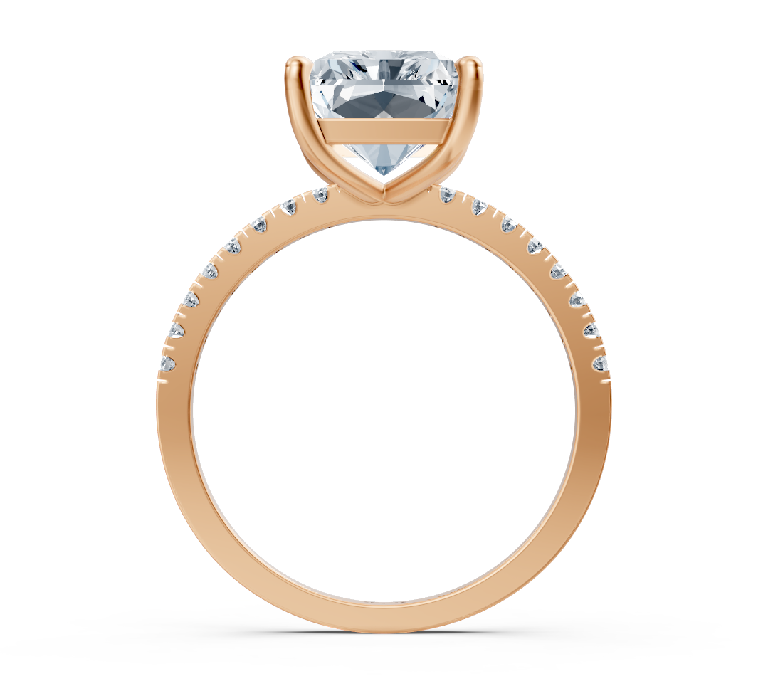 Luxurious Radiant Diamond Ring in 14K Rose Gold - 4.18 Carats - High-Quality Jewelry from Rosy Lab Diamonds