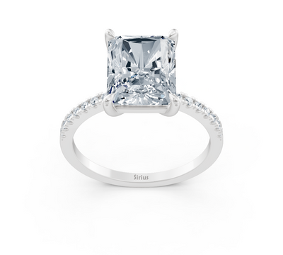 Exclusive Radiant Diamond Ring in 14K White Gold – 4.18 Carat