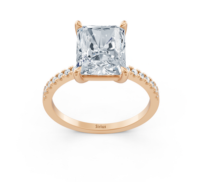 Luxurious Radiant Diamond Ring in 14K Rose Gold – 4.18 Carat