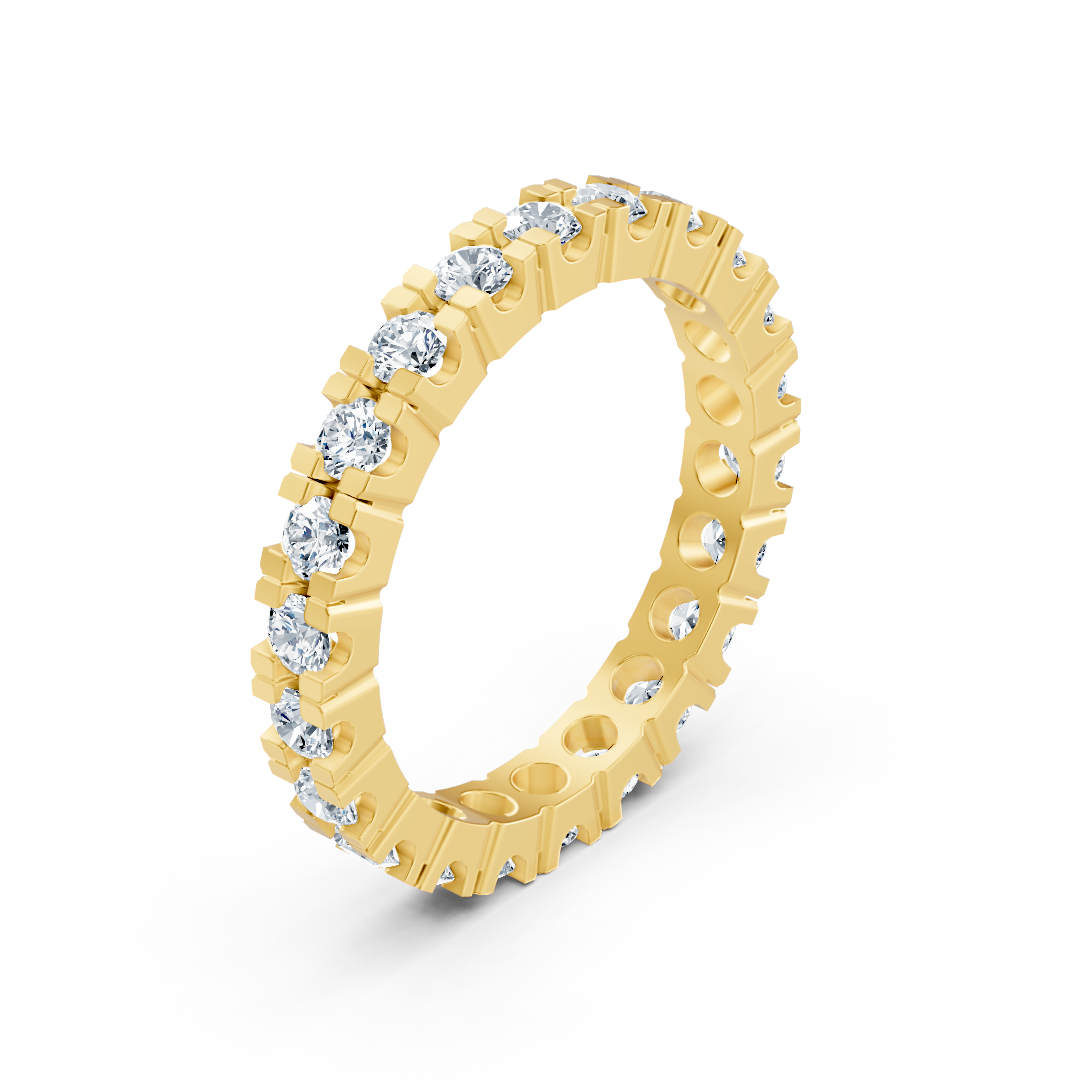 Eternity ring with lab-grown diamonds in Yellow Gold - 77R0251 - high-quality Jewelry from Rosy Lab Diamonds