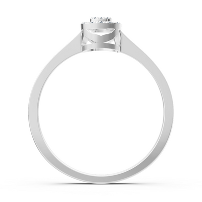 Bague fine avec diamants de laboratoire en or blanc – 77R0258