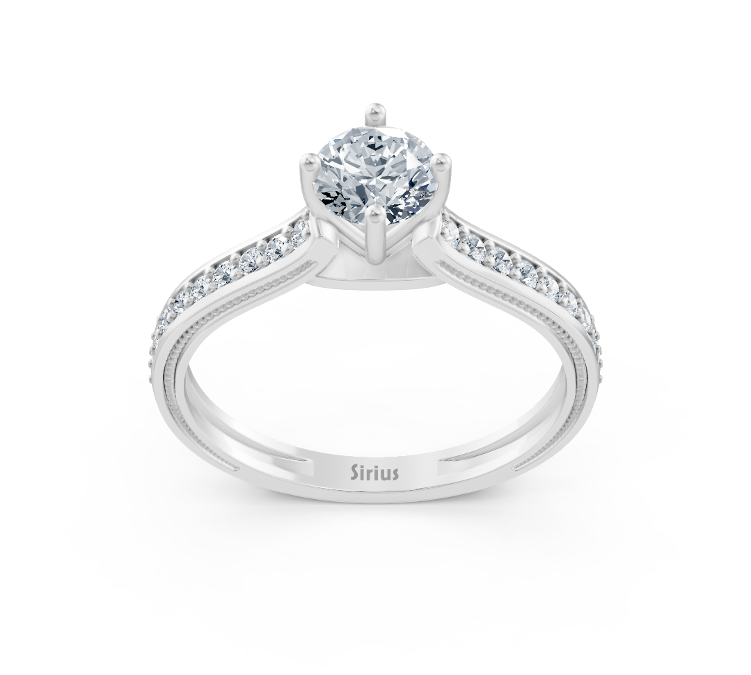 Elegant solitaire ring with lab-grown diamonds in 14K White Gold—high-quality Jewelry from Rosy Lab Diamonds