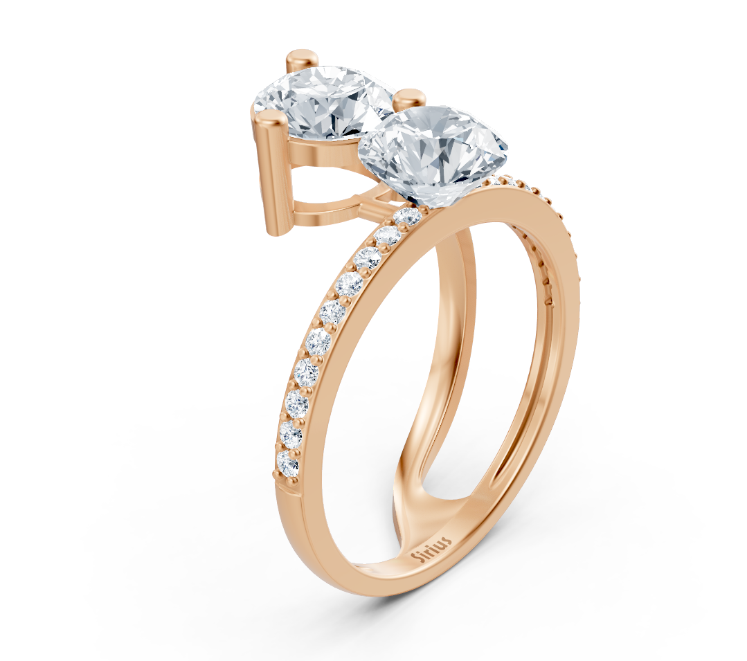 Ring mit Diamant & Labordiamanten in 14K Roségold | Rosy – hochwertiger Schmuck von Rosy Lab Diamonds