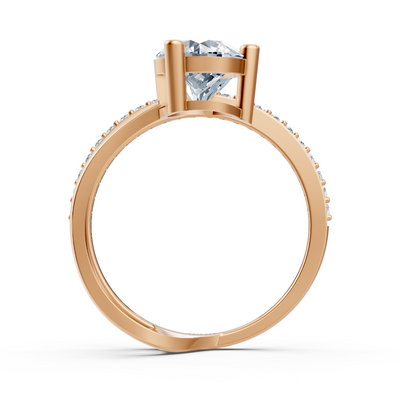 Romantic "Toi et Moi" ring in rose gold with lab diamonds