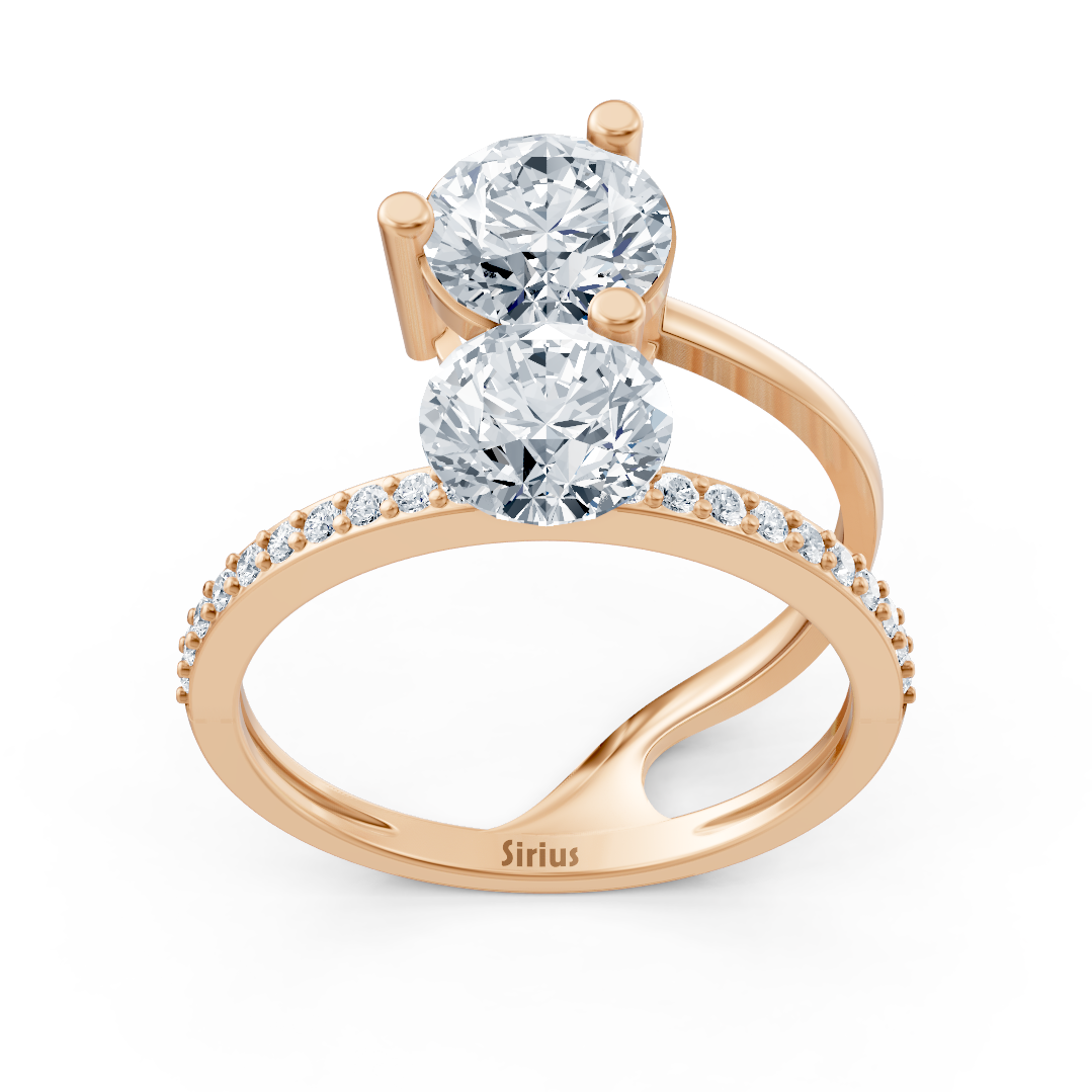 Ring mit Diamant & Labordiamanten in 14K Roségold | Rosy – hochwertiger Schmuck von Rosy Lab Diamonds