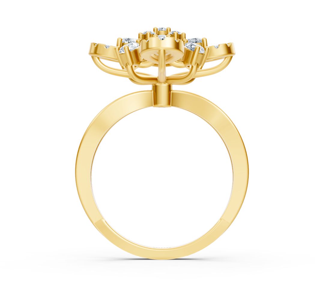 Gelbgoldring mit Diamanten in Schleifenform - hochwertiger Schmuck von Rosy Lab Diamonds