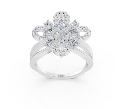 Weißgoldring mit Diamanten in Schleifenform