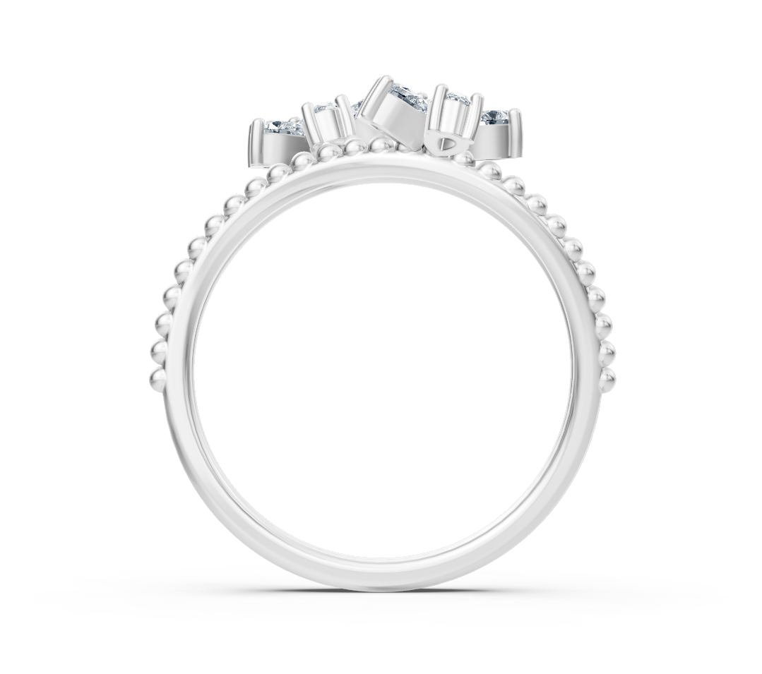 Ring mit Diamant & Labordiamanten in 14K Weißgold | Rosy – hochwertiger Schmuck von Rosy Lab Diamonds