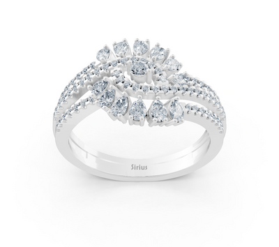 Weißgoldring mit labordiamanten im luxuriösen Design