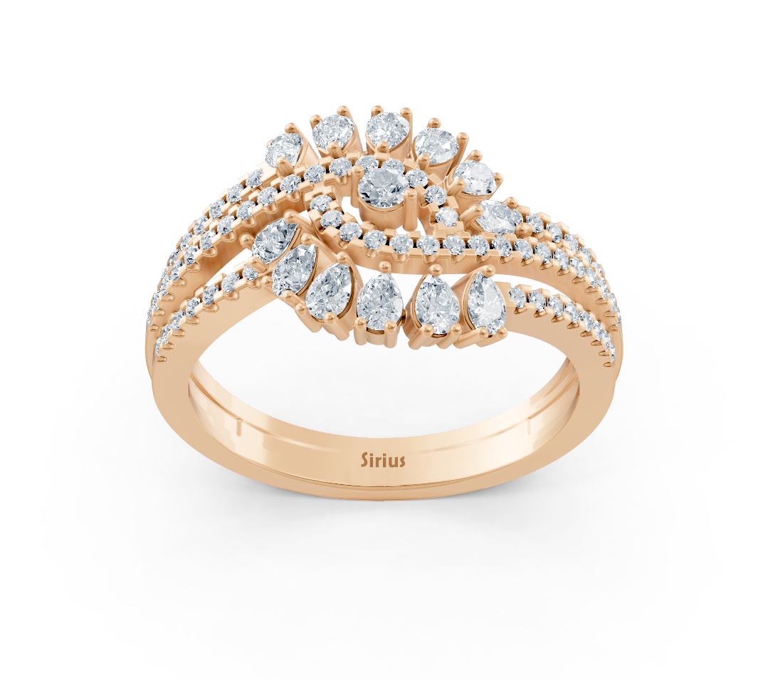 Rose gold ring with lab-grown diamonds in a luxurious design – high-quality Jewelry from Rosy Lab Diamonds