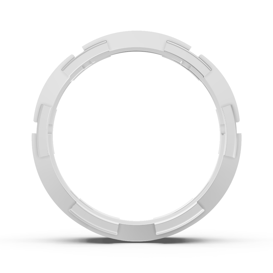 14 Karat White Gold Design Wedding Ring with Diamonds - Sapphire