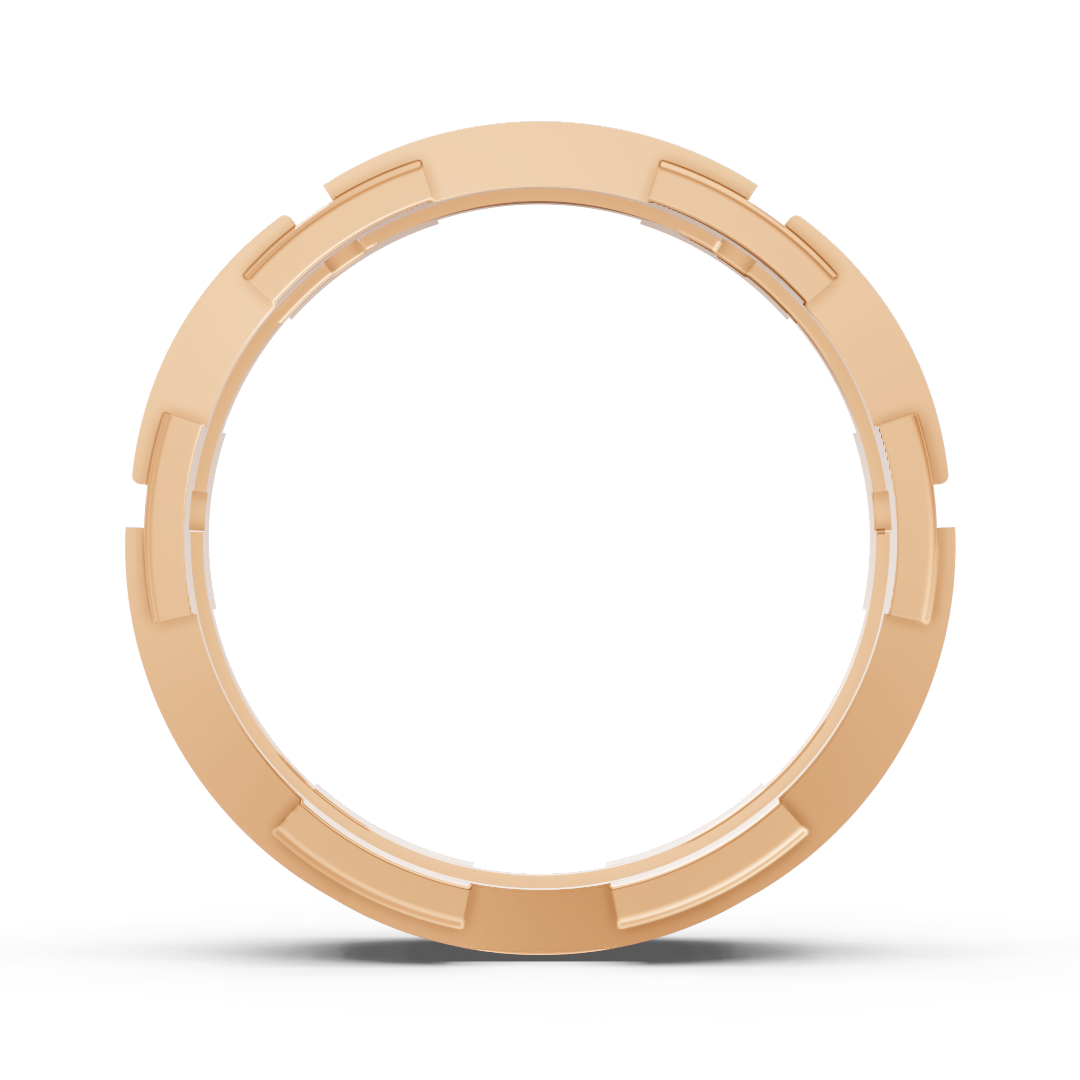 14 Karat Rose Gold Design Wedding Ring with Diamonds - Sapphire