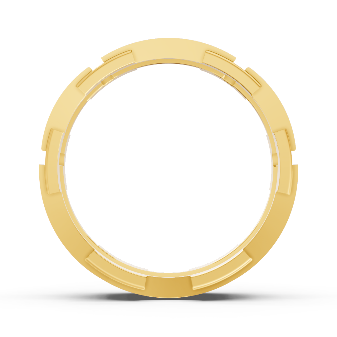 14 Karat Yellow Gold Design Wedding Ring with Diamonds - Ruby