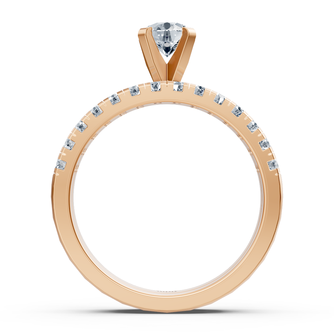Roségold-Ring mit Doppelreihe und zentralem Labor-Diamant - hochwertiger Schmuck von Rosy Lab Diamonds