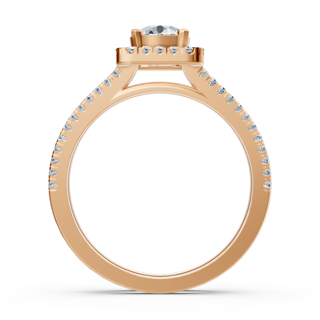 Roségold-Verlobungsring im Halo-Stil mit Runddiamanten - 0,93 ct - hochwertiger Schmuck von Rosy Lab Diamonds