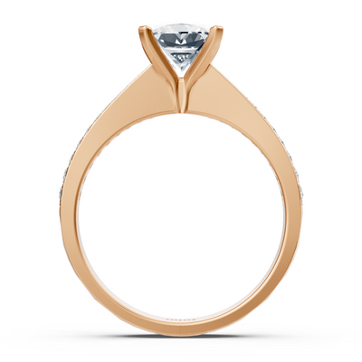 Rose gold engagement ring with round cut diamonds – 0.70 ct
