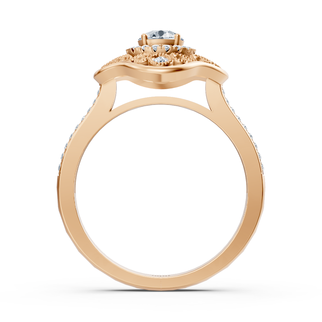 Ring mit Diamant & Diamanten in 14K Roségold | Rosy – hochwertiger Schmuck von Rosy Lab Diamonds