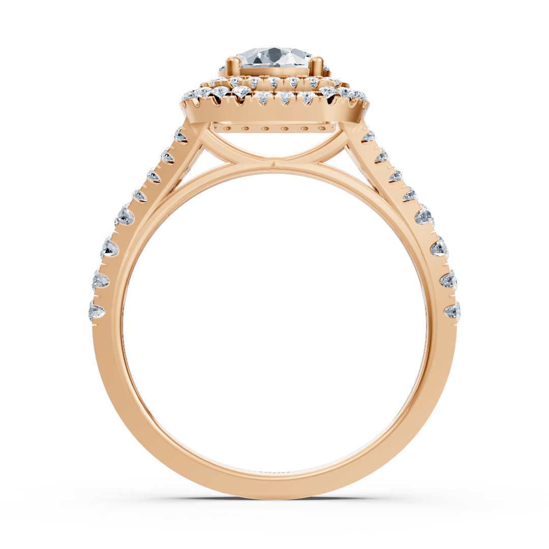 Eleganter Verlobungsring aus Roségold mit Rundschliff-Diamanten - 14K - hochwertiger Schmuck von Rosy Lab Diamonds