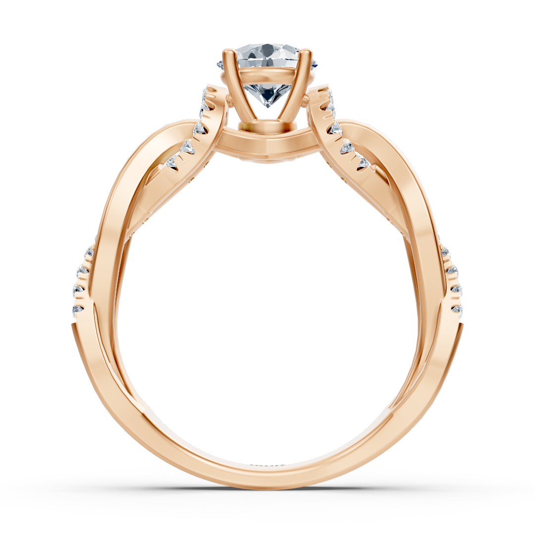 Roségold-Diamantring mit Zopfdesign - 0,91 ct - hochwertiger Schmuck von Rosy Lab Diamonds