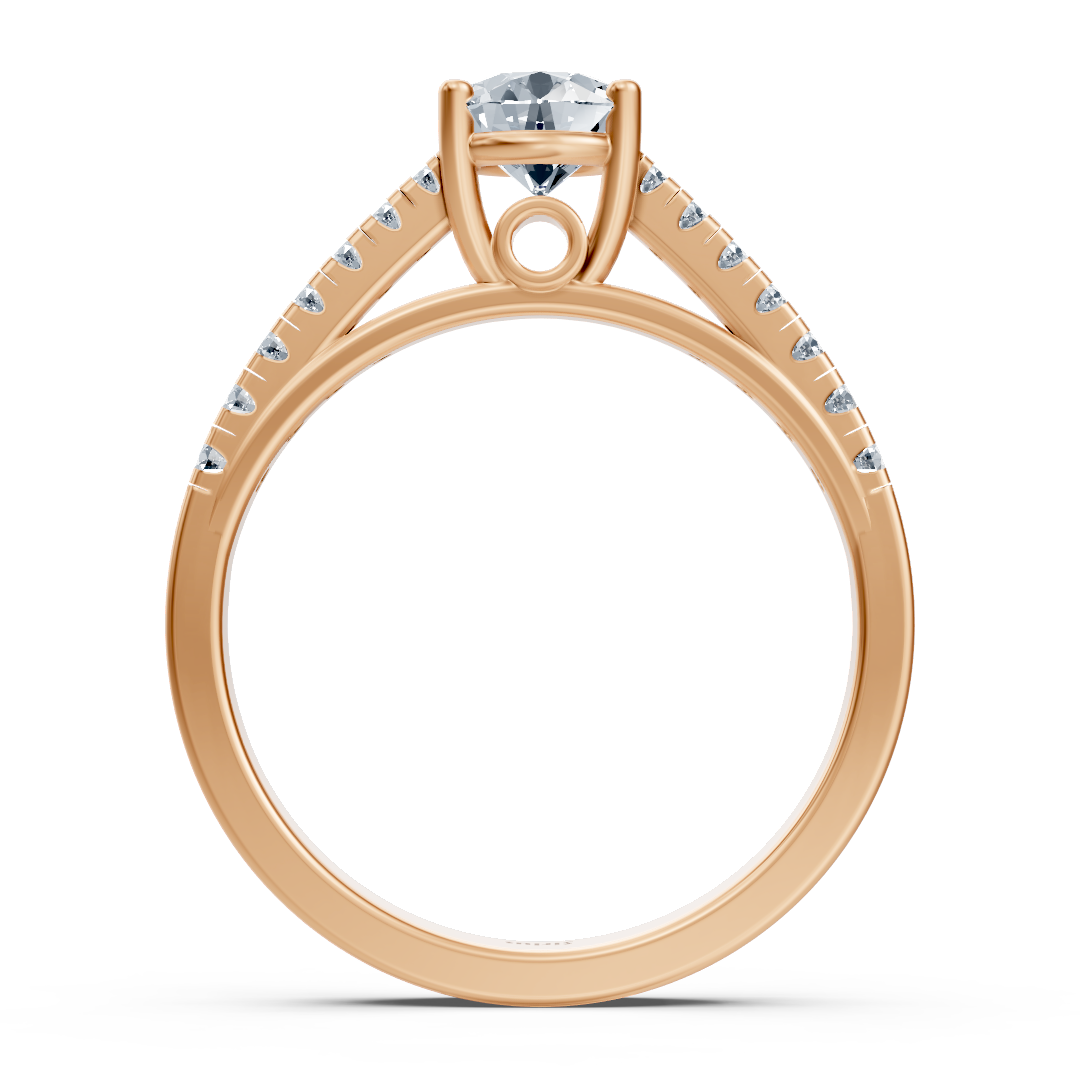 Rose Gold engagement ring with graduated lab-grown diamonds and a solitaire – high-quality Jewelry from Rosy Lab Diamonds