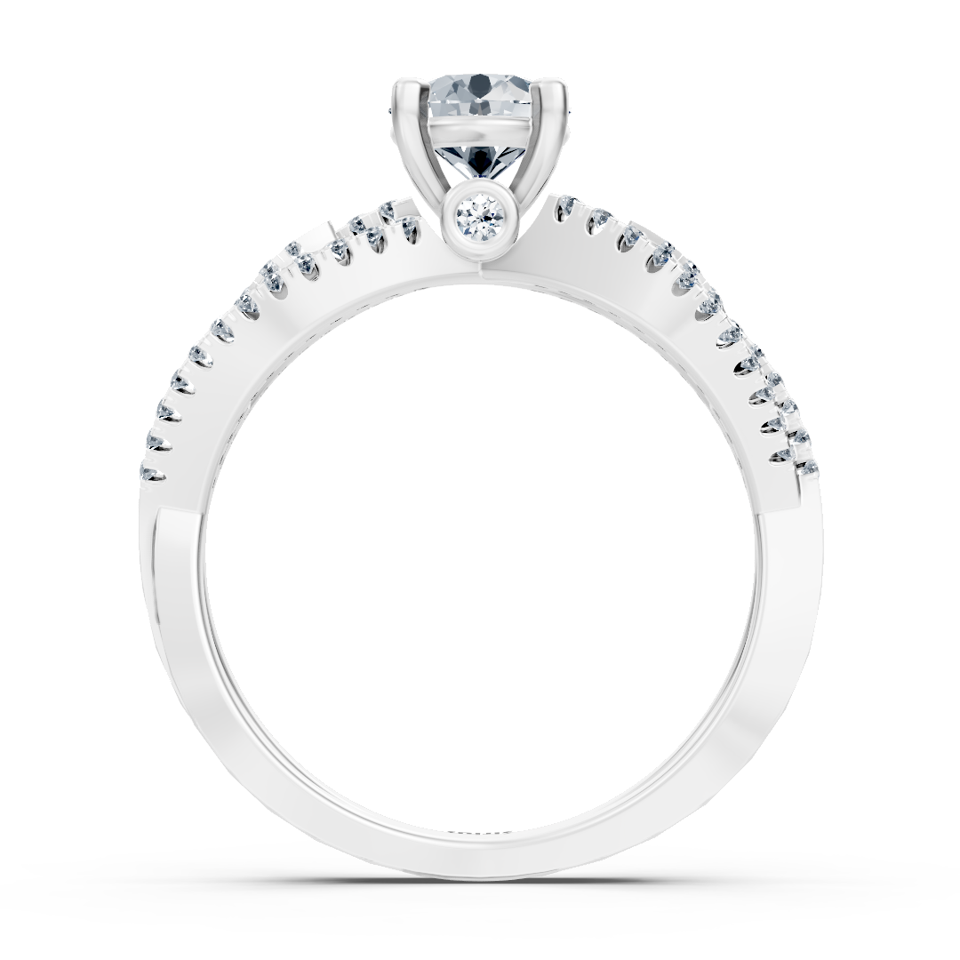 Yuvarlak taşlı zarif Beyaz Altın pırlanta yüzük - 0,93 ct - Rosy Lab Diamonds'tan yüksek kaliteli Mücevher