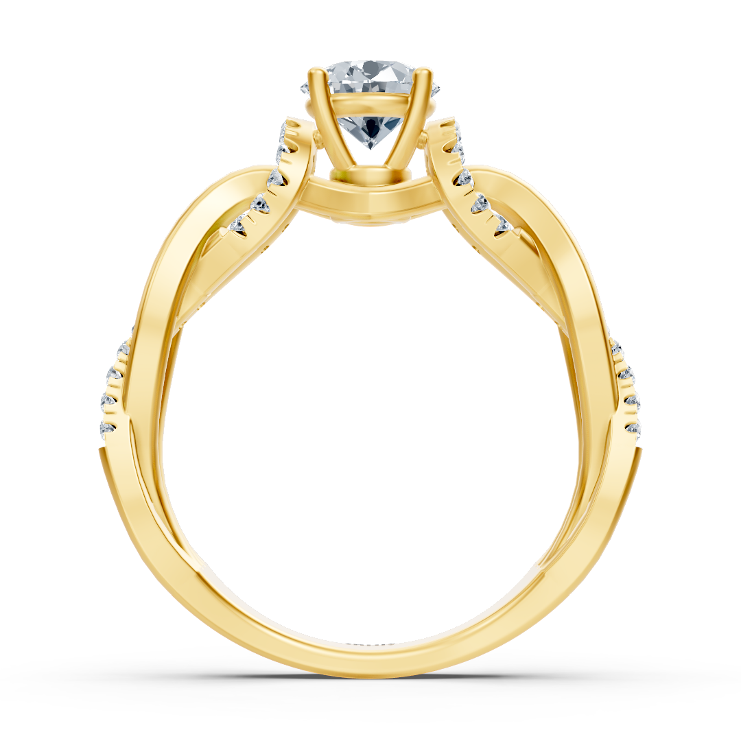Ring mit Diamant & Labordiamanten in 14K Gelbgold | Rosy – hochwertiger Schmuck von Rosy Lab Diamonds