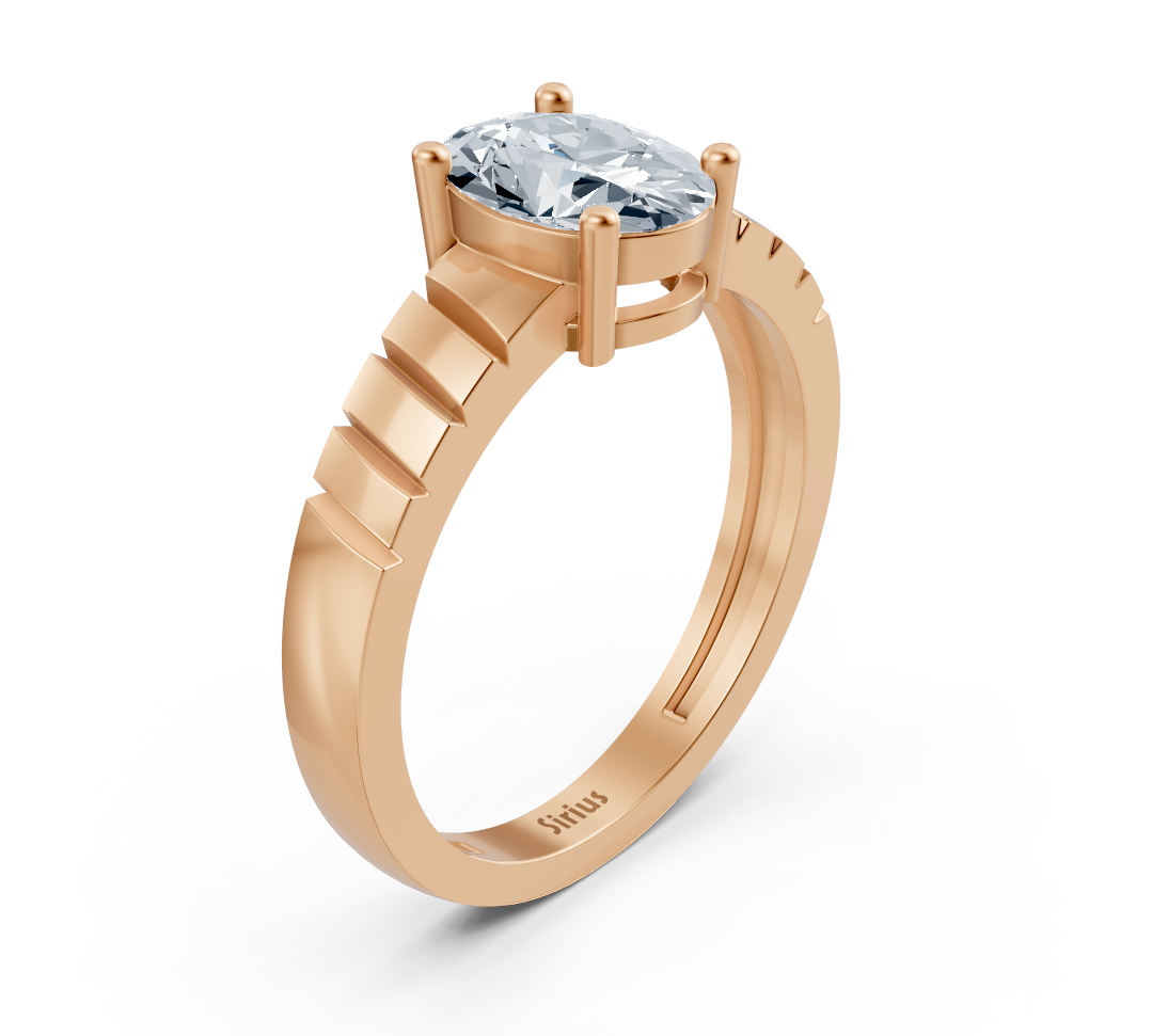 Romantic engagement ring in rose gold with round diamonds – 0.47 carat main stone