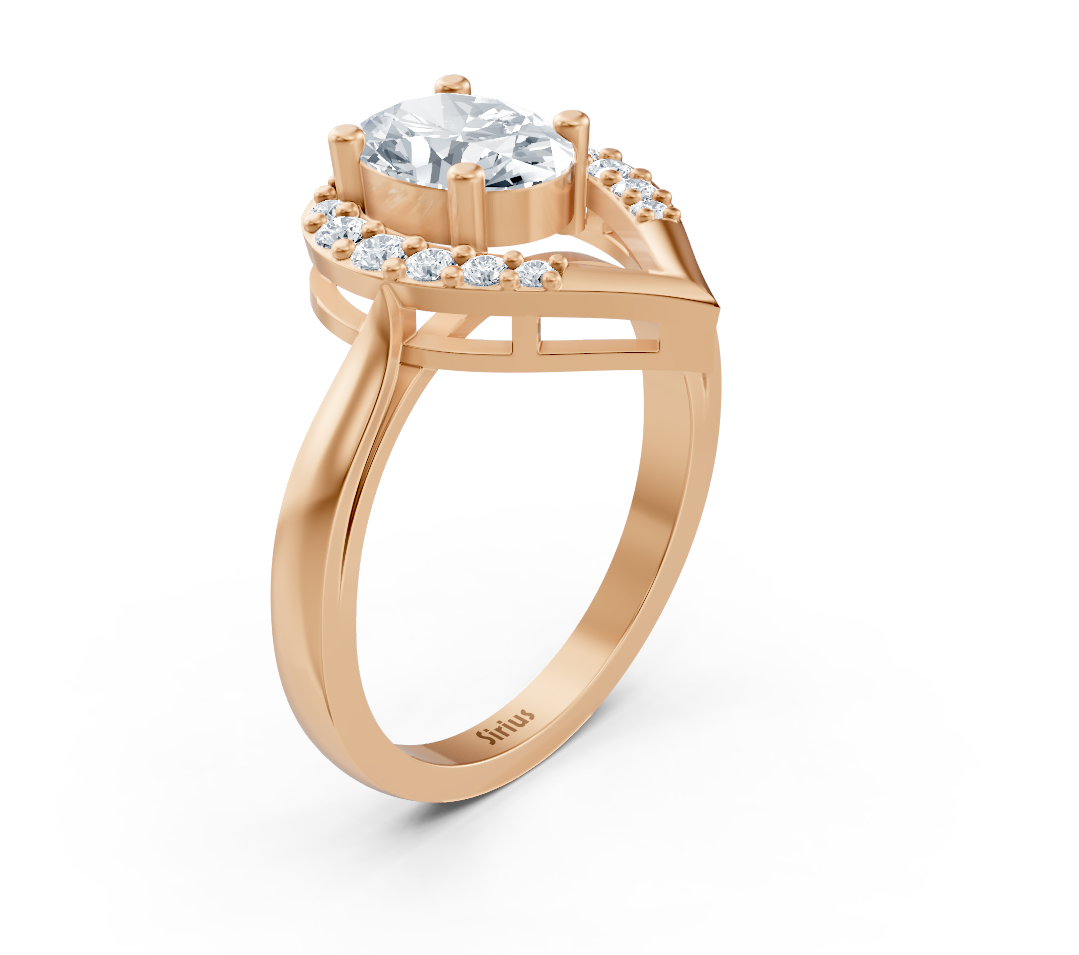 Elegant rose gold ring with oval center stone - 1.09 carats - high-quality Jewelry from Rosy Lab Diamonds