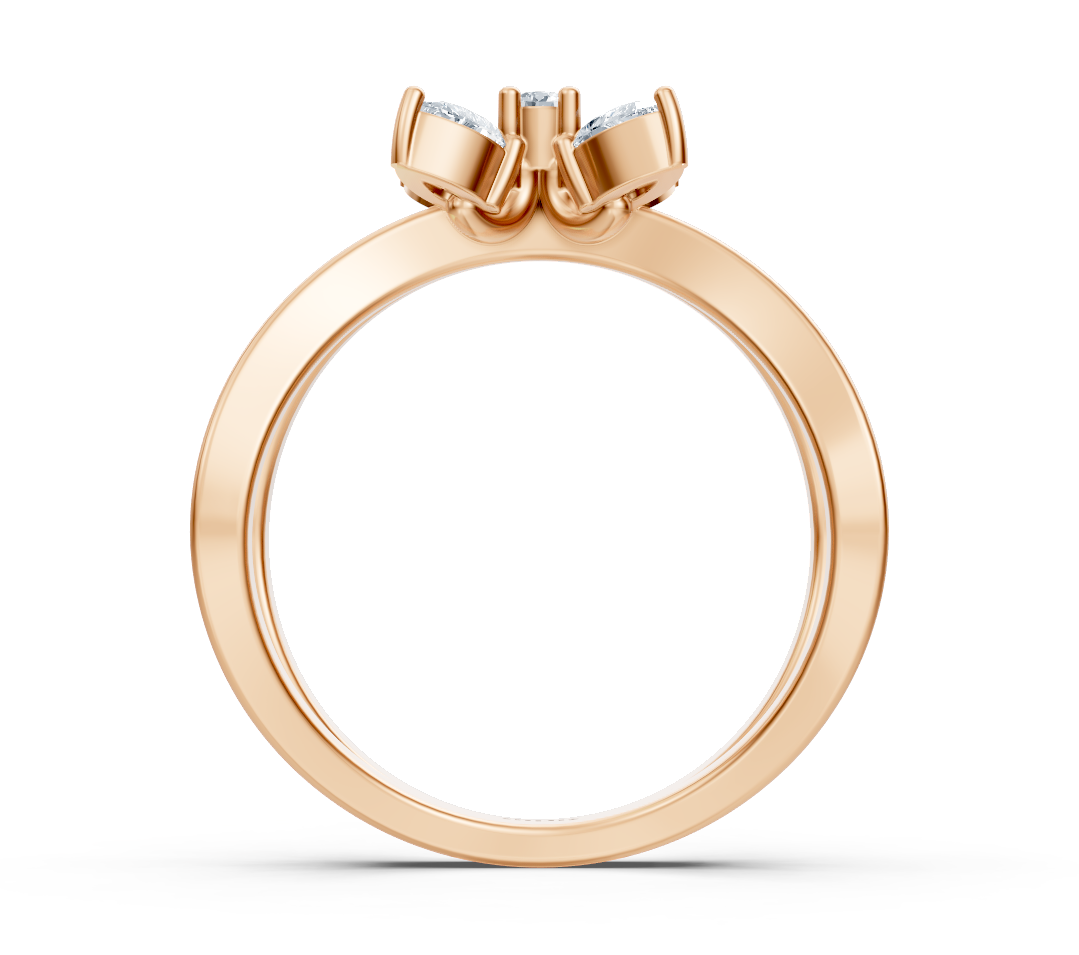 Rose gold ring with floral arrangement of lab diamonds