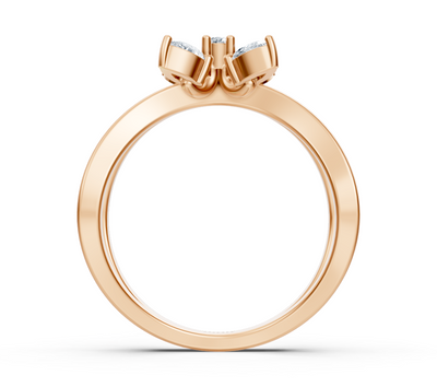 Rose gold ring with floral arrangement of lab diamonds