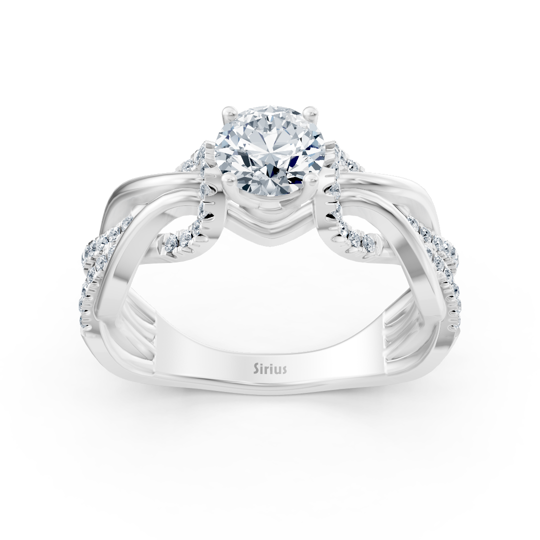 Bague en diamants en Or Blanc au design torsadé – 0,91 ct – Bijoux haut de gamme de Rosy Lab Diamonds