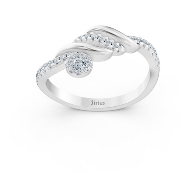 Weißgoldener Diamantring mit Schleifenmotiv