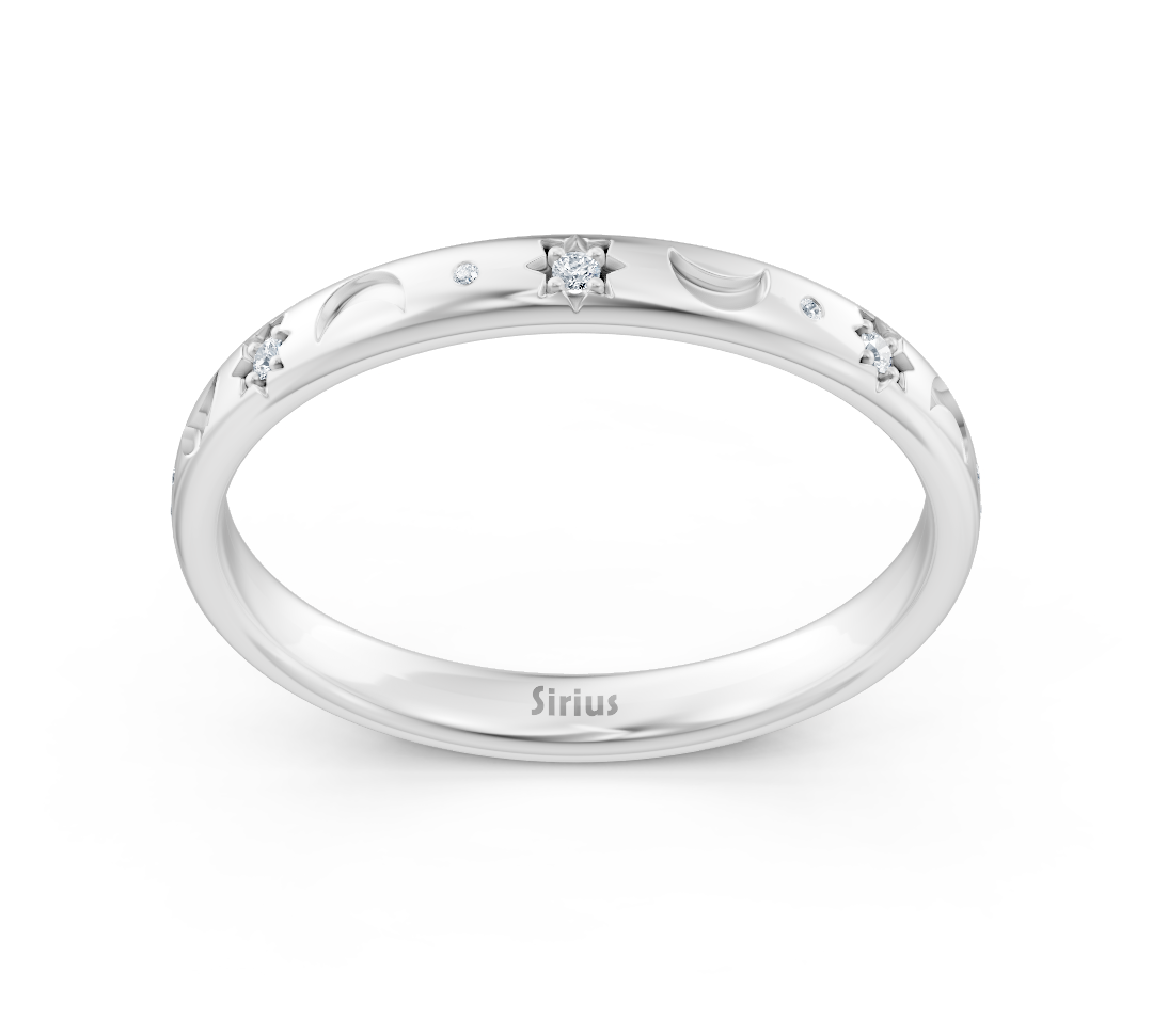 Bague Himmelsglanz en or blanc avec de délicats diamants de laboratoire