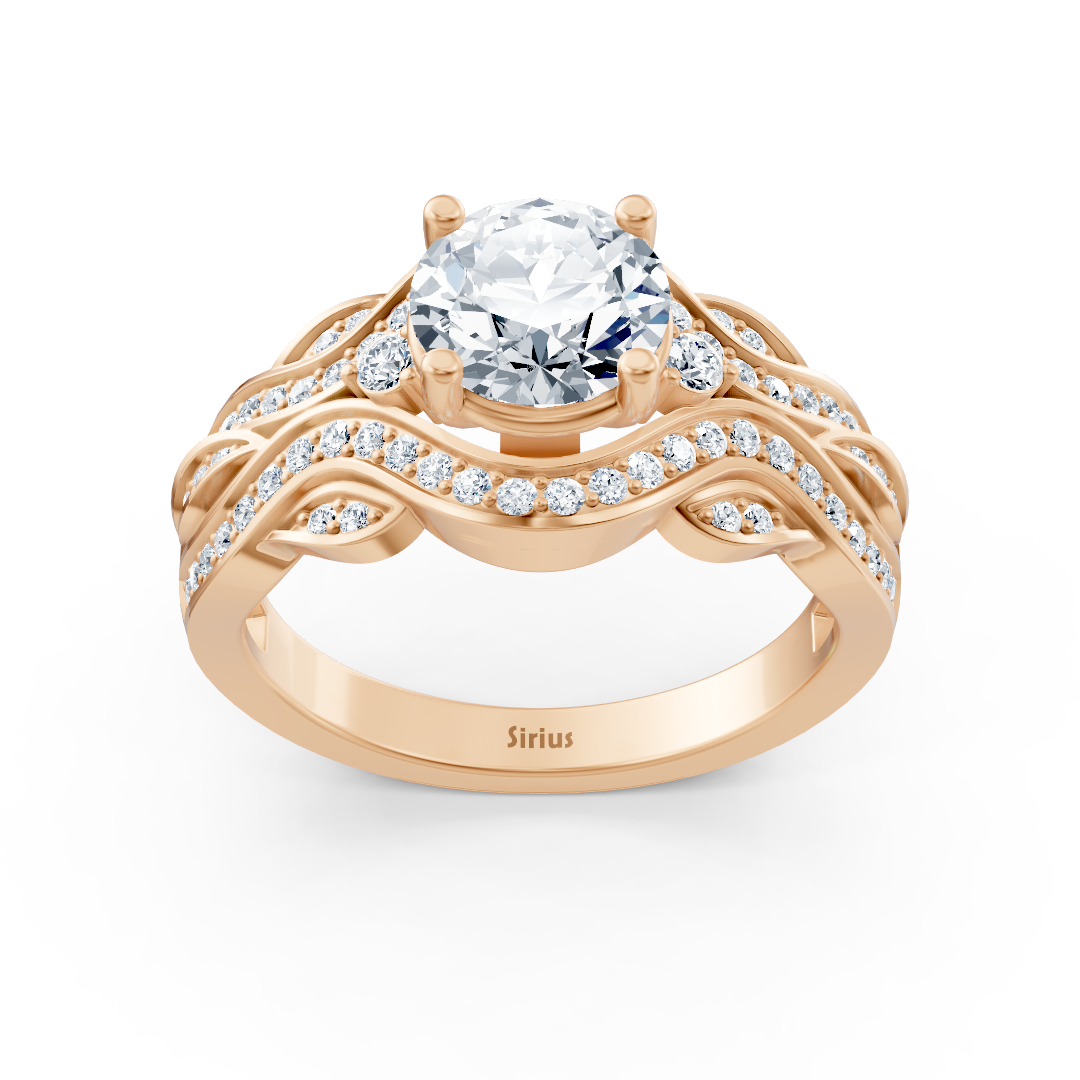Elegant statement ring with lab-grown diamonds in Rose Gold—premium Jewelry from Rosy Lab Diamonds