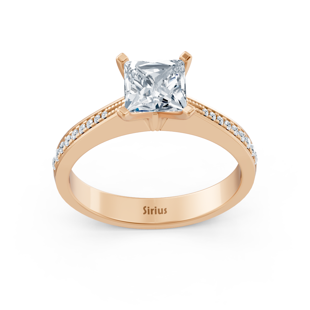 Rose gold engagement ring with round cut diamonds – 0.70 ct