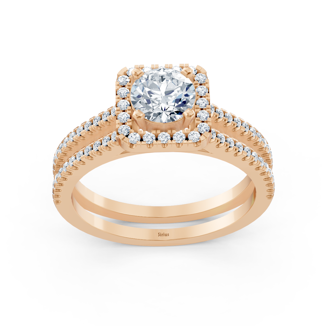 Roségold-Verlobungsring im Halo-Stil mit Runddiamanten - 0,93 ct - hochwertiger Schmuck von Rosy Lab Diamonds