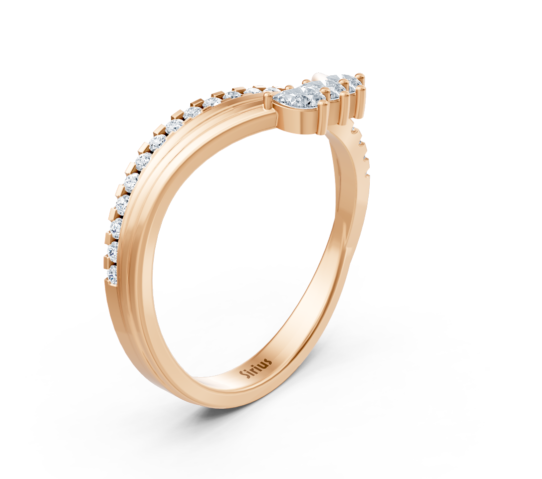 Zarter Roségold-Ring mit Birnen- und Rundschliff-Labordiamanten
