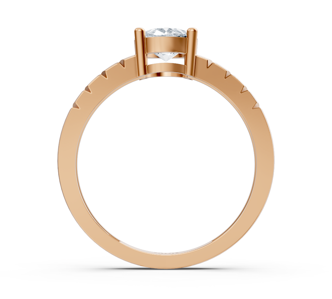 Romantic engagement ring in rose gold with round diamonds – 0.47 carat main stone