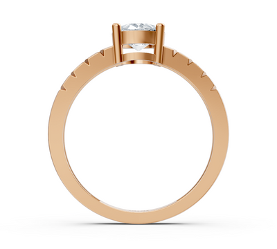 Romantic engagement ring in rose gold with round diamonds – 0.47 carat main stone