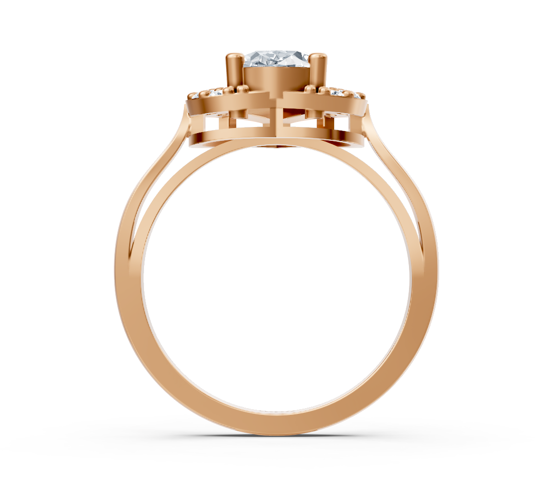 Elegant rose gold ring with oval center stone - 1.09 carats - high-quality Jewelry from Rosy Lab Diamonds